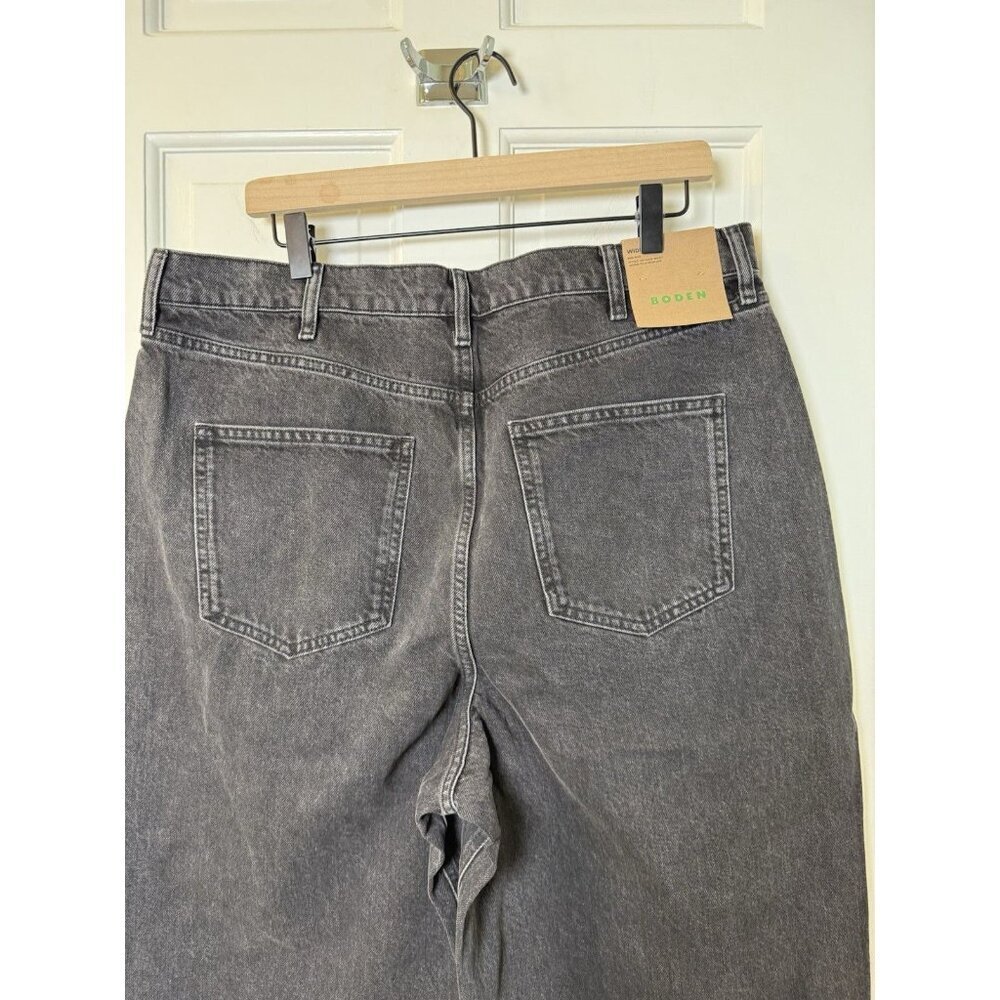 Boden Mid Rise Slouch Women’s Black Wide Leg Black Jeans W32 X 32L NWT RO322 - Picture 8 of 13